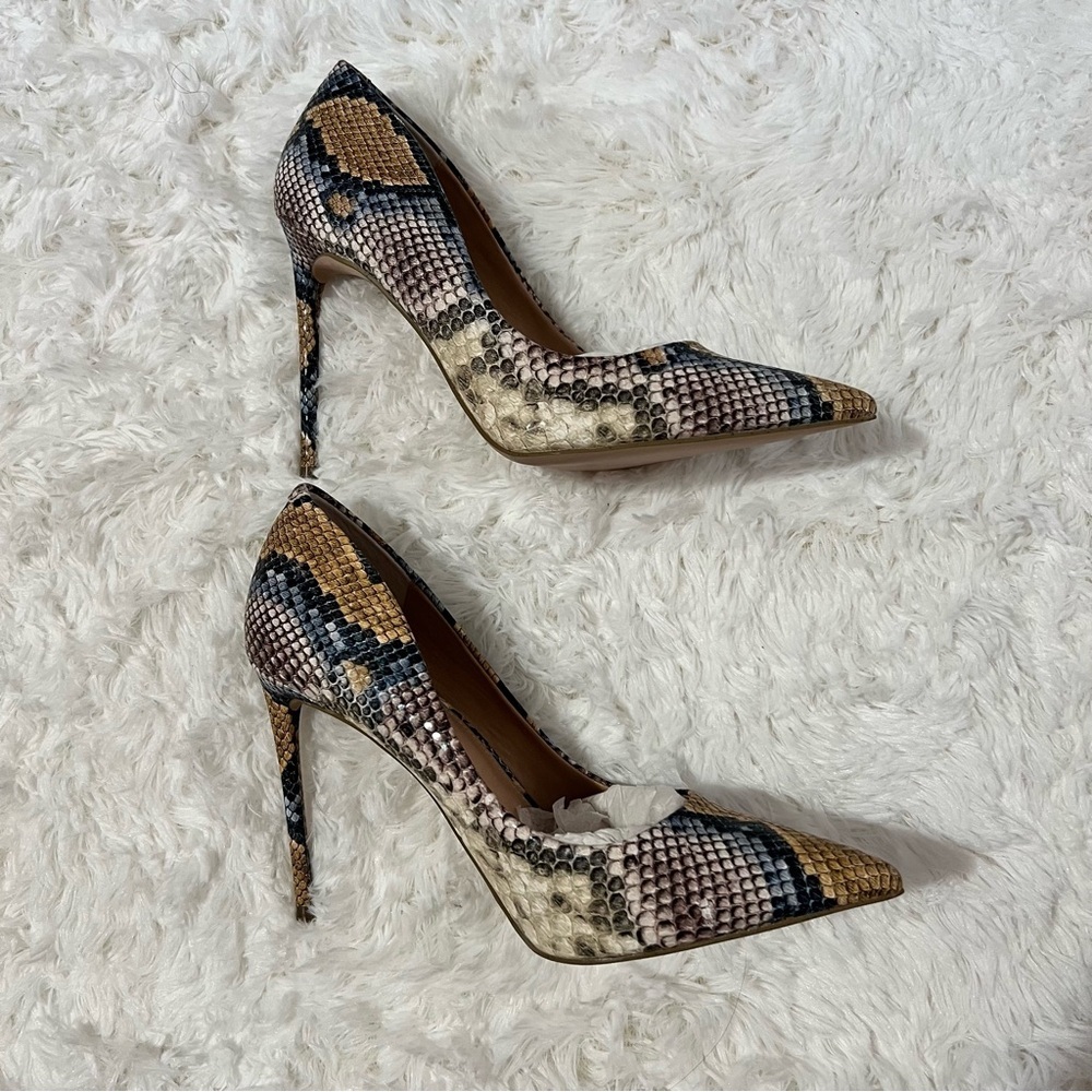 NWOB Steve Madden 8 Vala Snake Print Mobwife Pointed Toe Stiletto Sexy Pumps - Picture 6 of 12